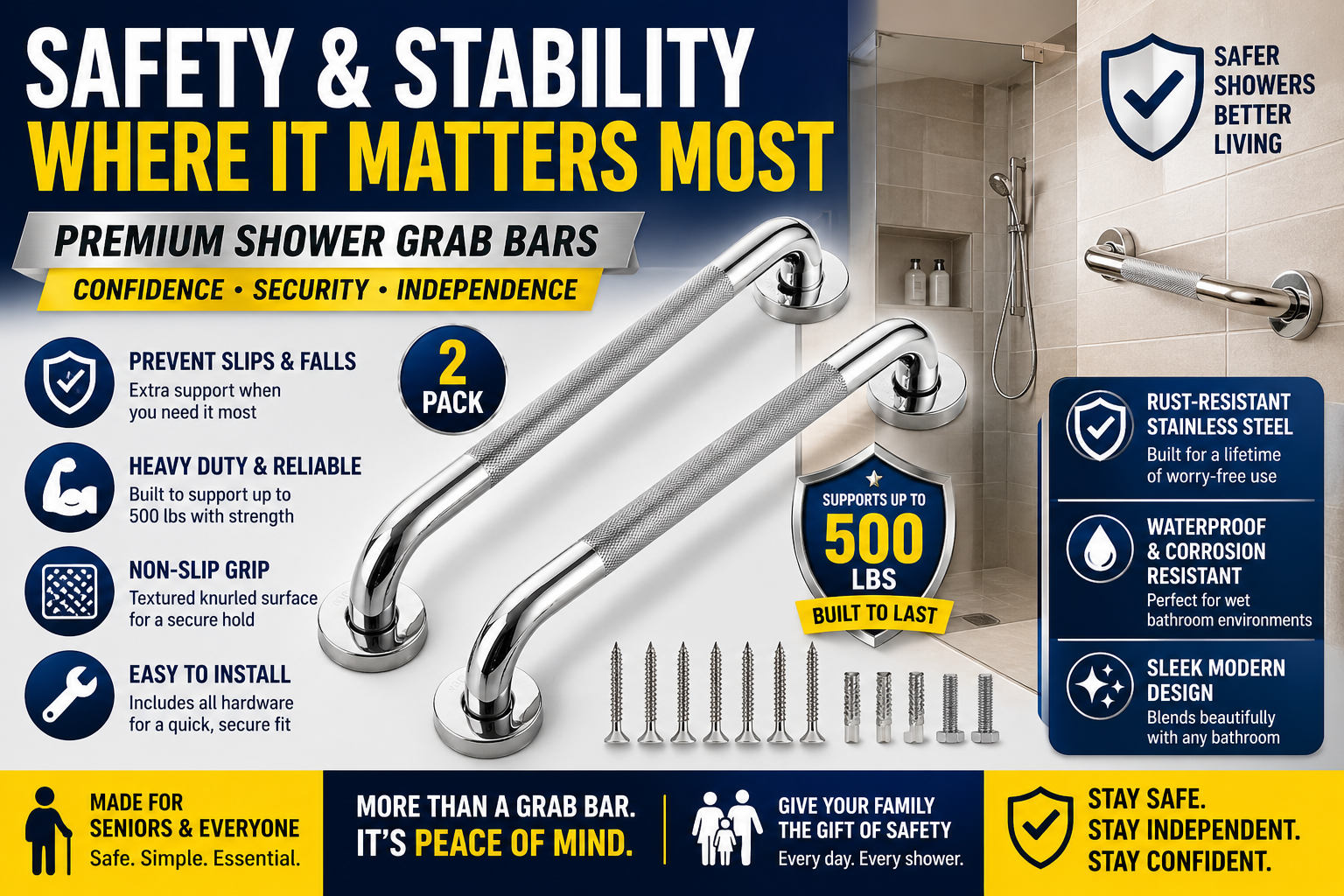 Best Grab Bars for Seniors — What to Buy and Where to Put Them