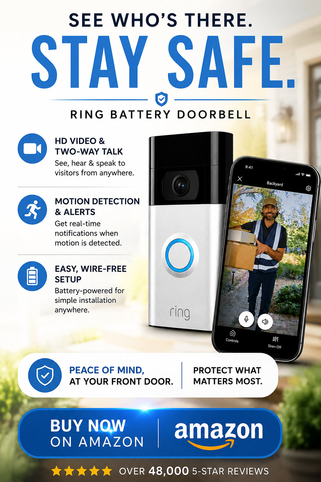 buy ring camera doorbell on amazon for elderly seniors