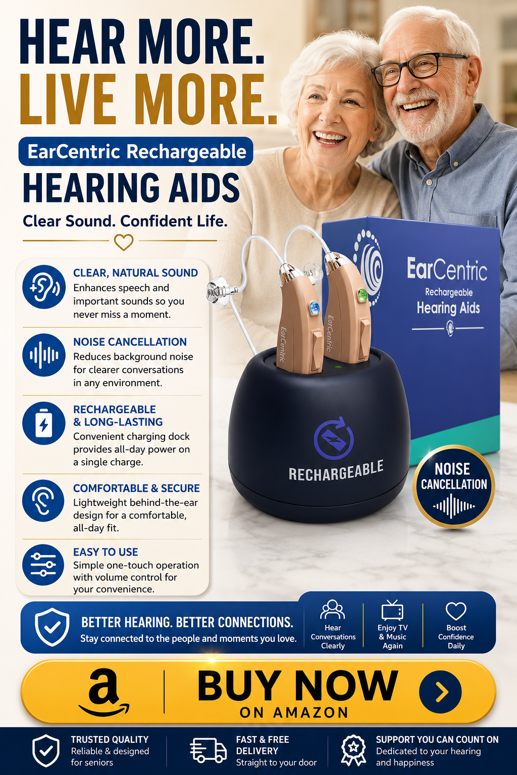 Best Rechargeable Hearing Aids for Seniors on Amazon
