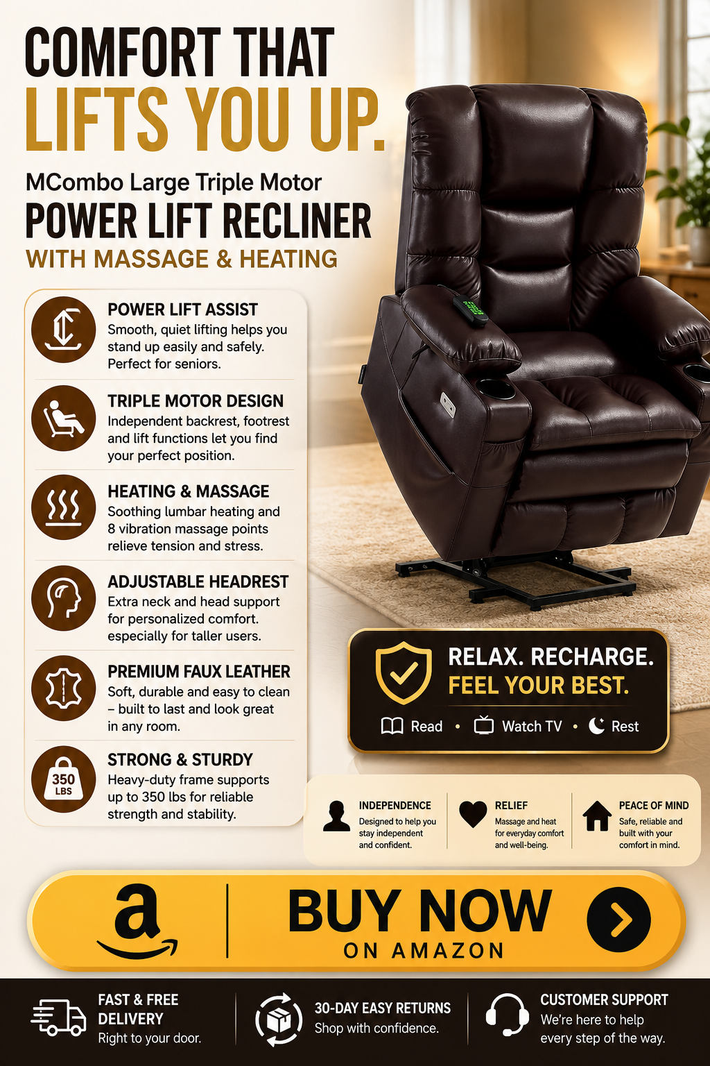 Best Power Lift Recliner for Seniors on Amazon buy now