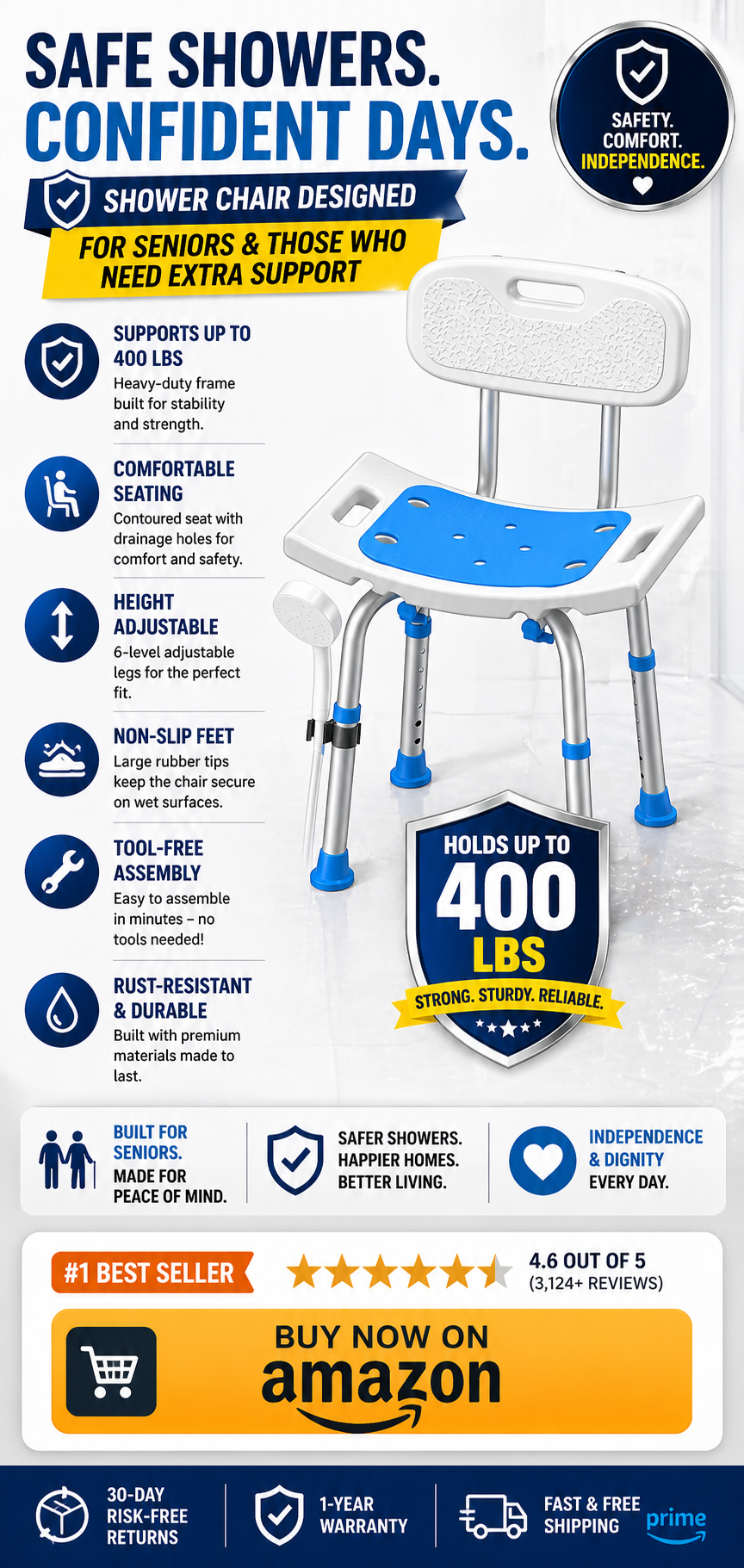 Safer showers for seniors 