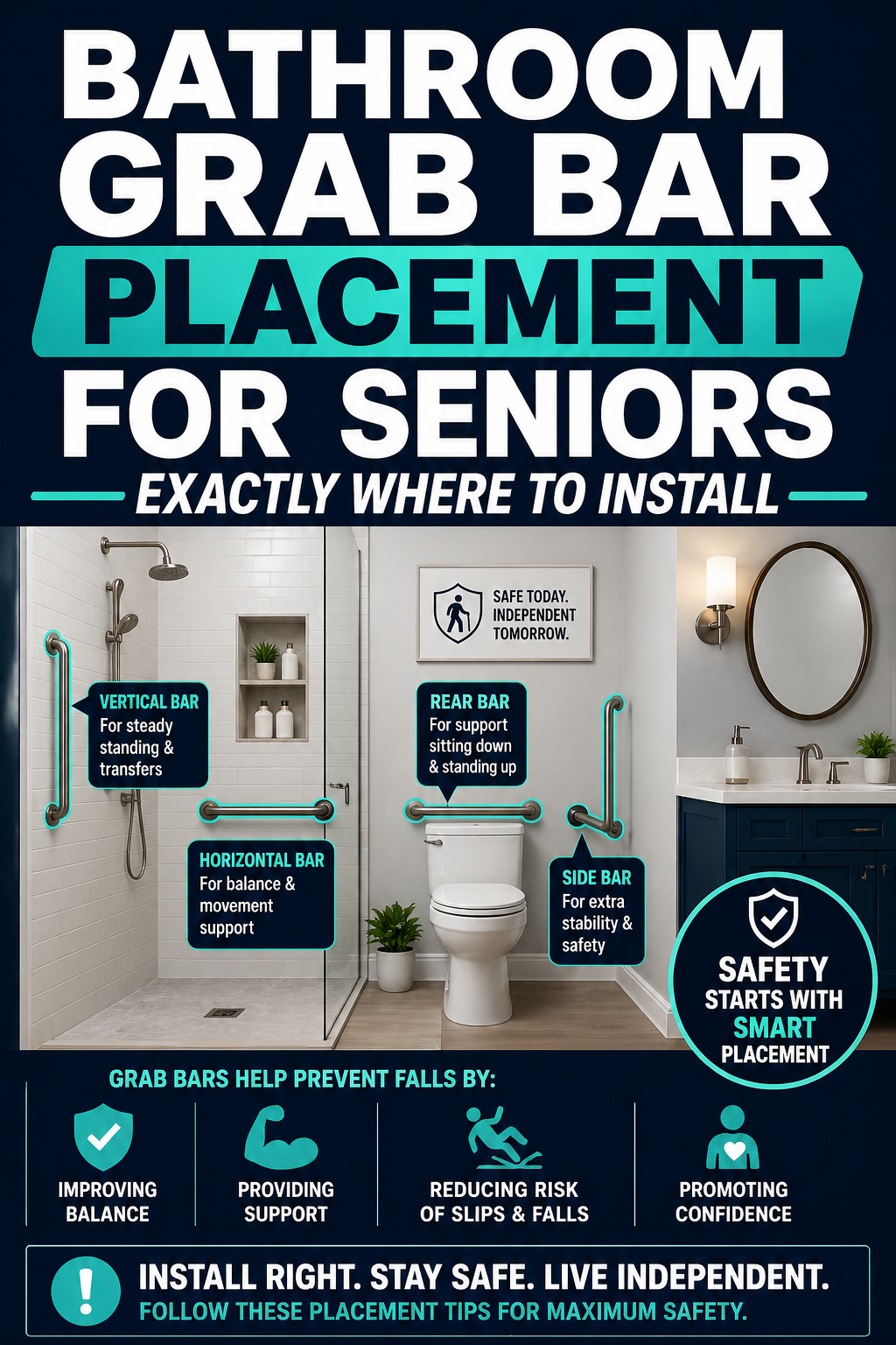 Bathroom grab bar placement 