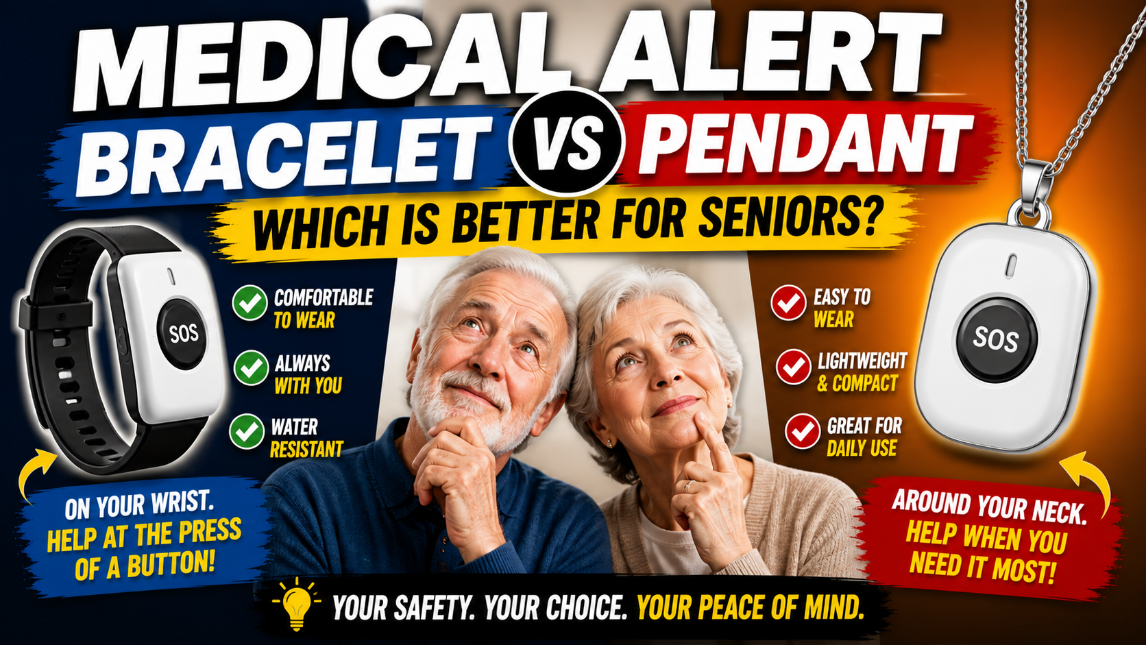 Medical Alert Bracelet vs Pendant — Which Is Better for Seniors?