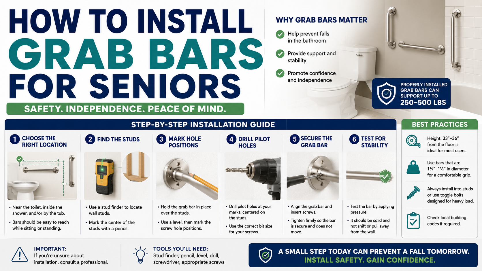 How to Install Grab Bars for Seniors