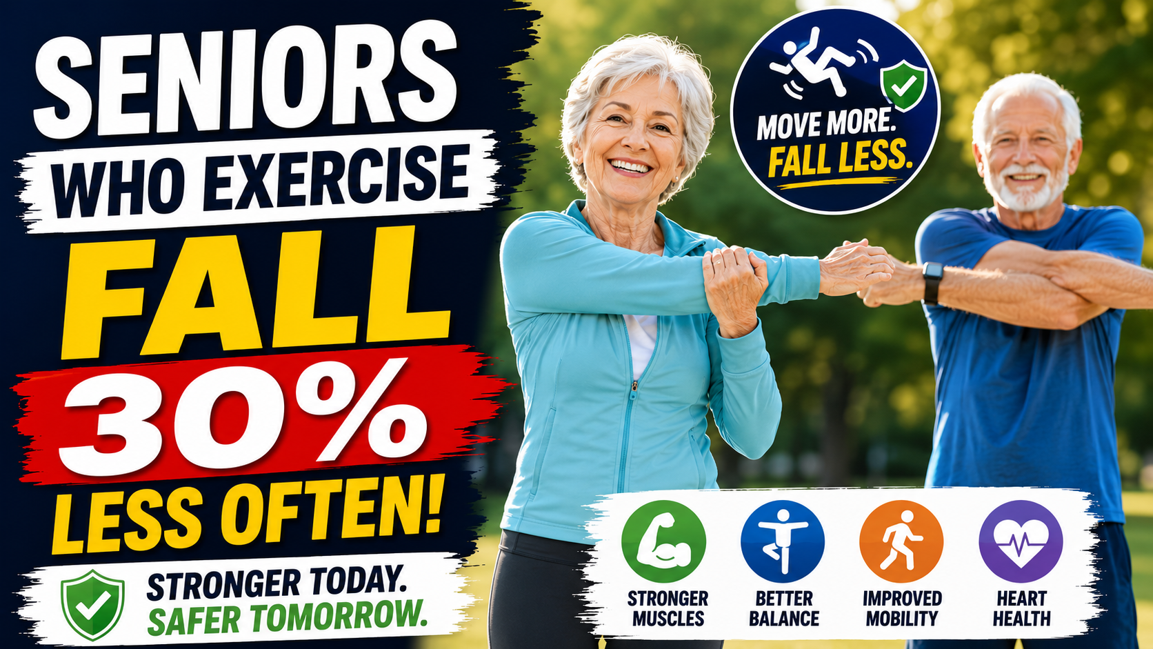 Seniors Who Exercise Fall 30% Less Often