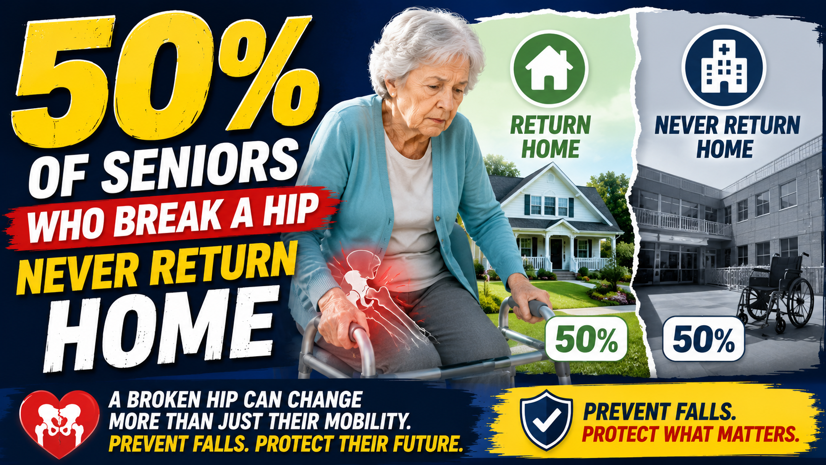 50% of Seniors Who Break a Hip Never Return Home